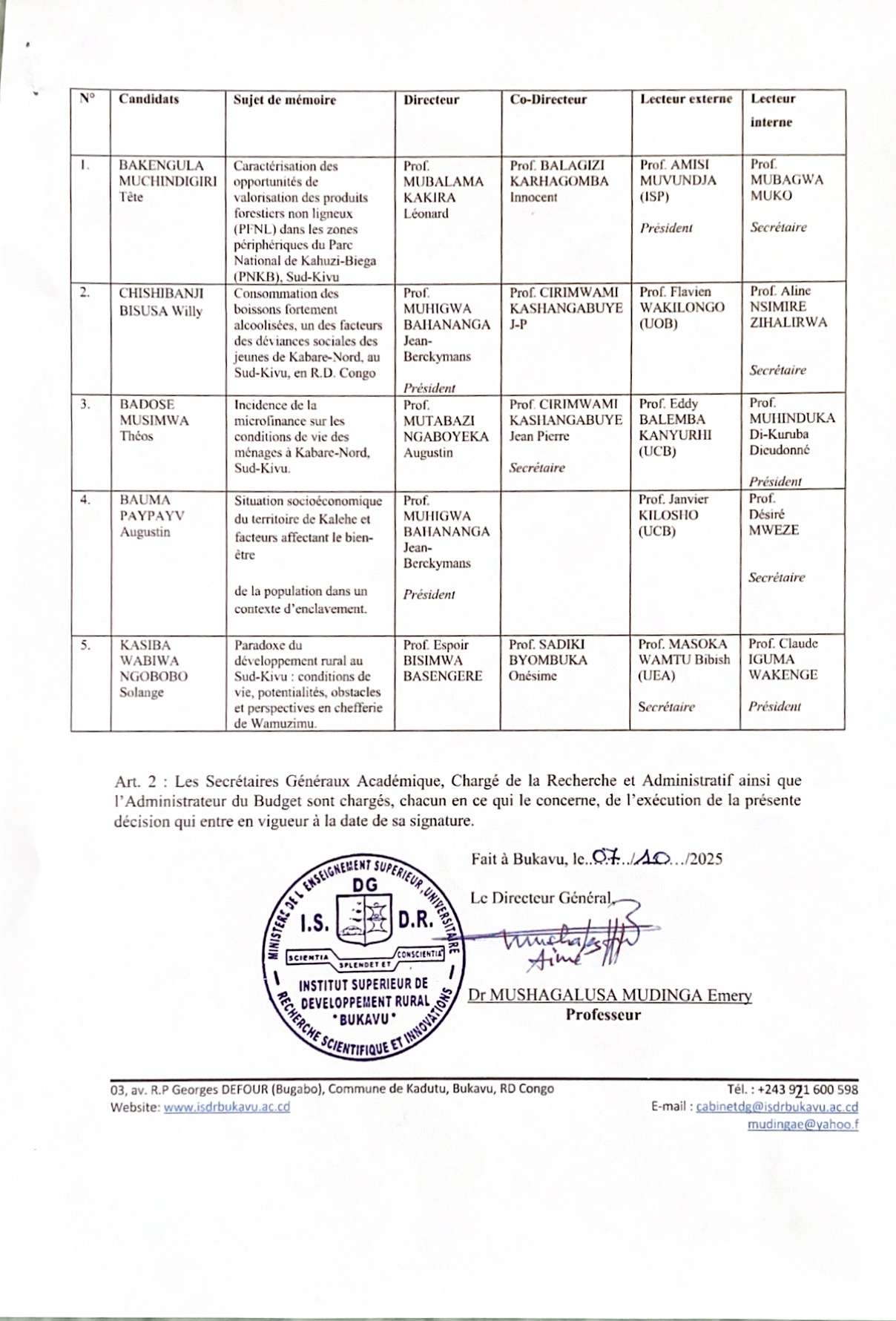 Soutenances de Master Complémentaire Groupe 2.